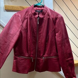 Baccini Women's Bold Burgundy Leather Jacket